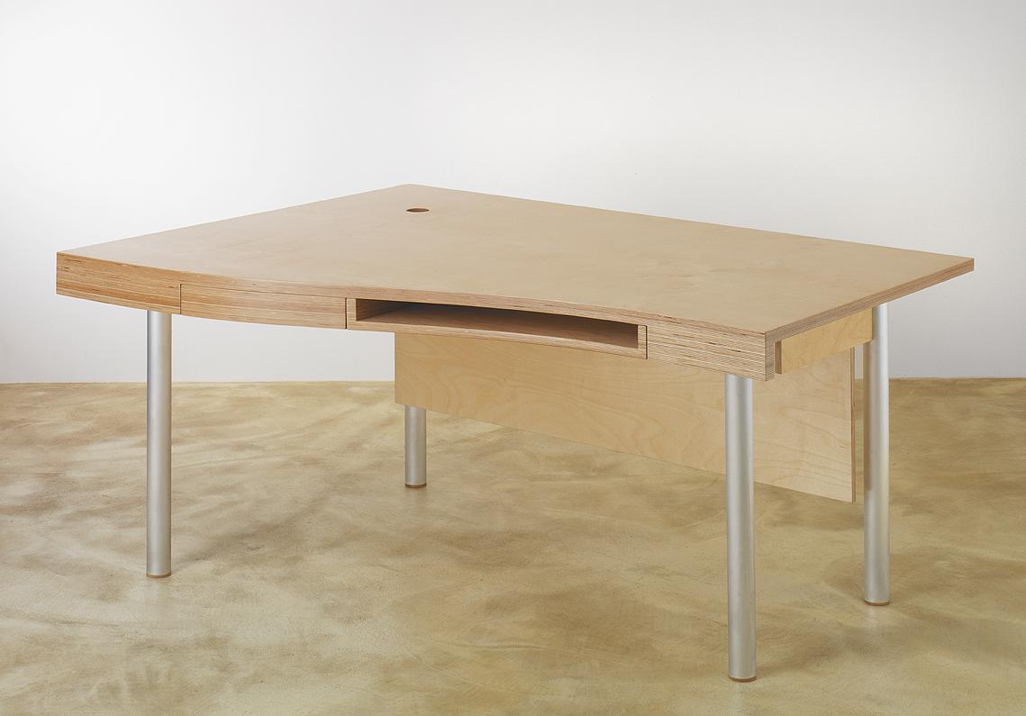 Bureau multiplis Bouleau et aluminium
