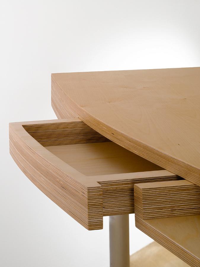 Bureau multiplis Bouleau et aluminium