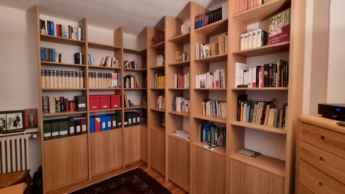 Bibliothèque Chêne, vernis mat